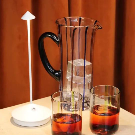 Cordless LED Table Lamp Minimalist Dimmable with Triangular Shade