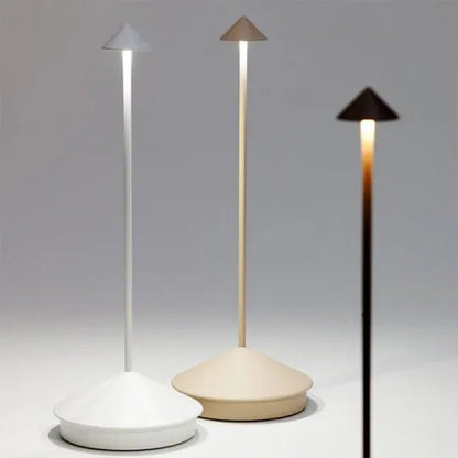 Cordless LED Table Lamp Minimalist Dimmable with Triangular Shade