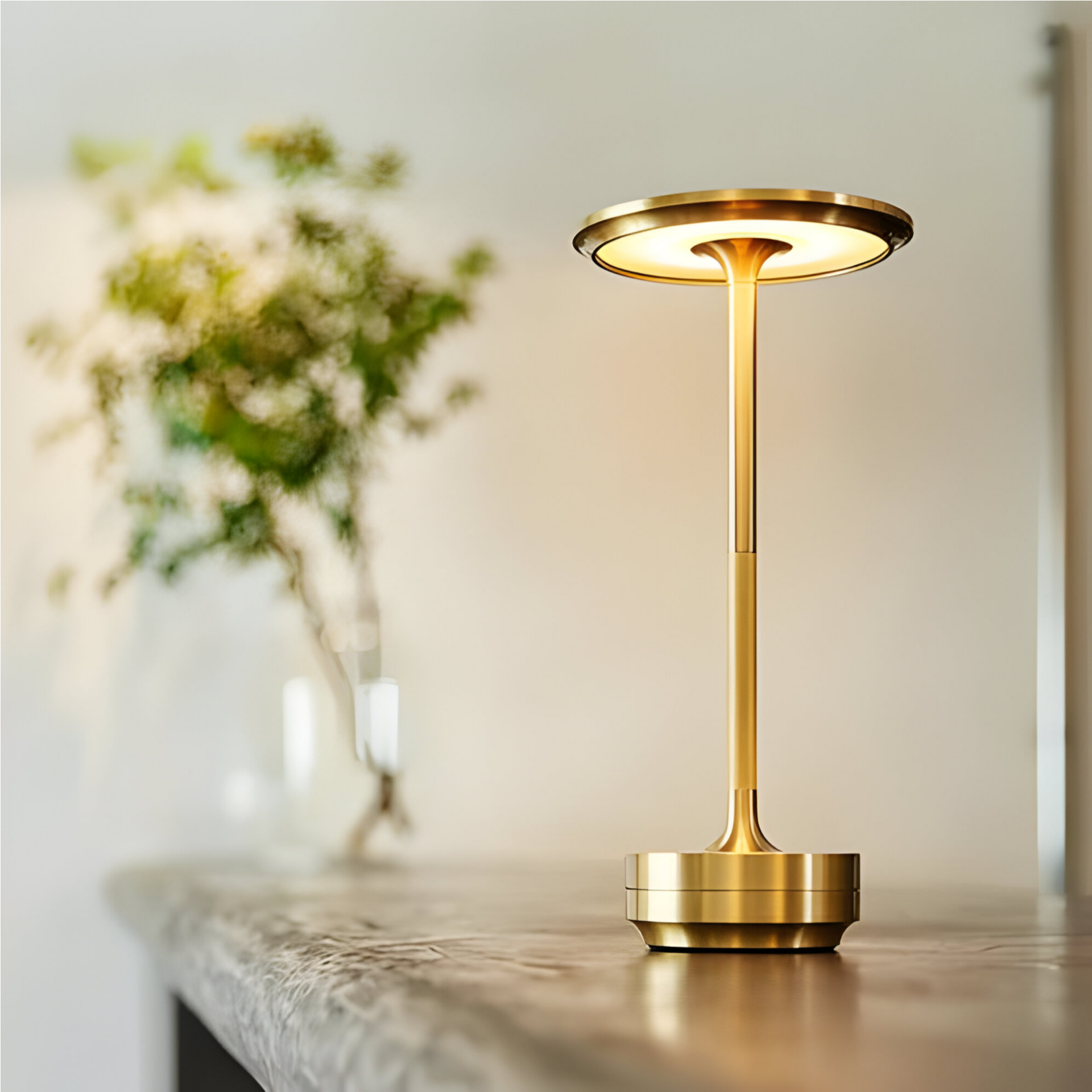 Cordless LED Table Lamp Modern Minimalist with Touch Dimmer and Rechargeable Battery