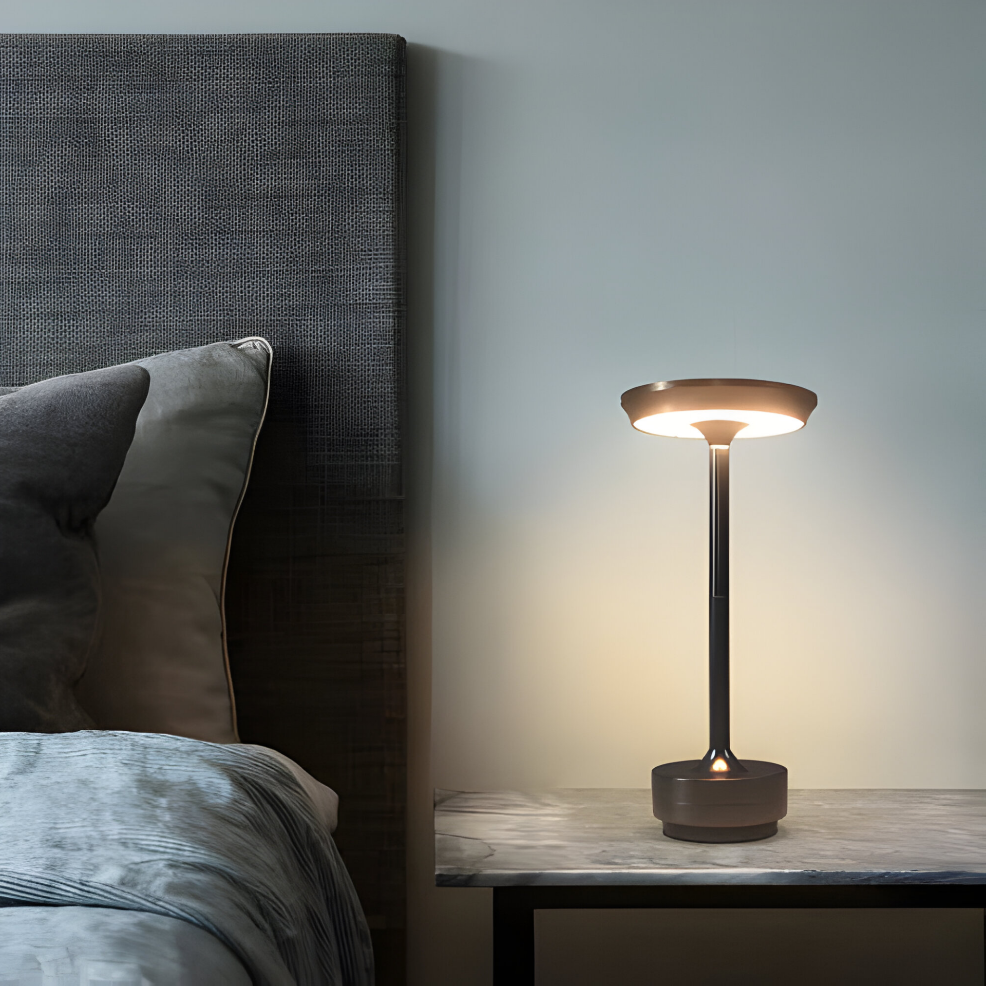 Cordless LED Table Lamp Modern Minimalist with Touch Dimmer and Rechargeable Battery