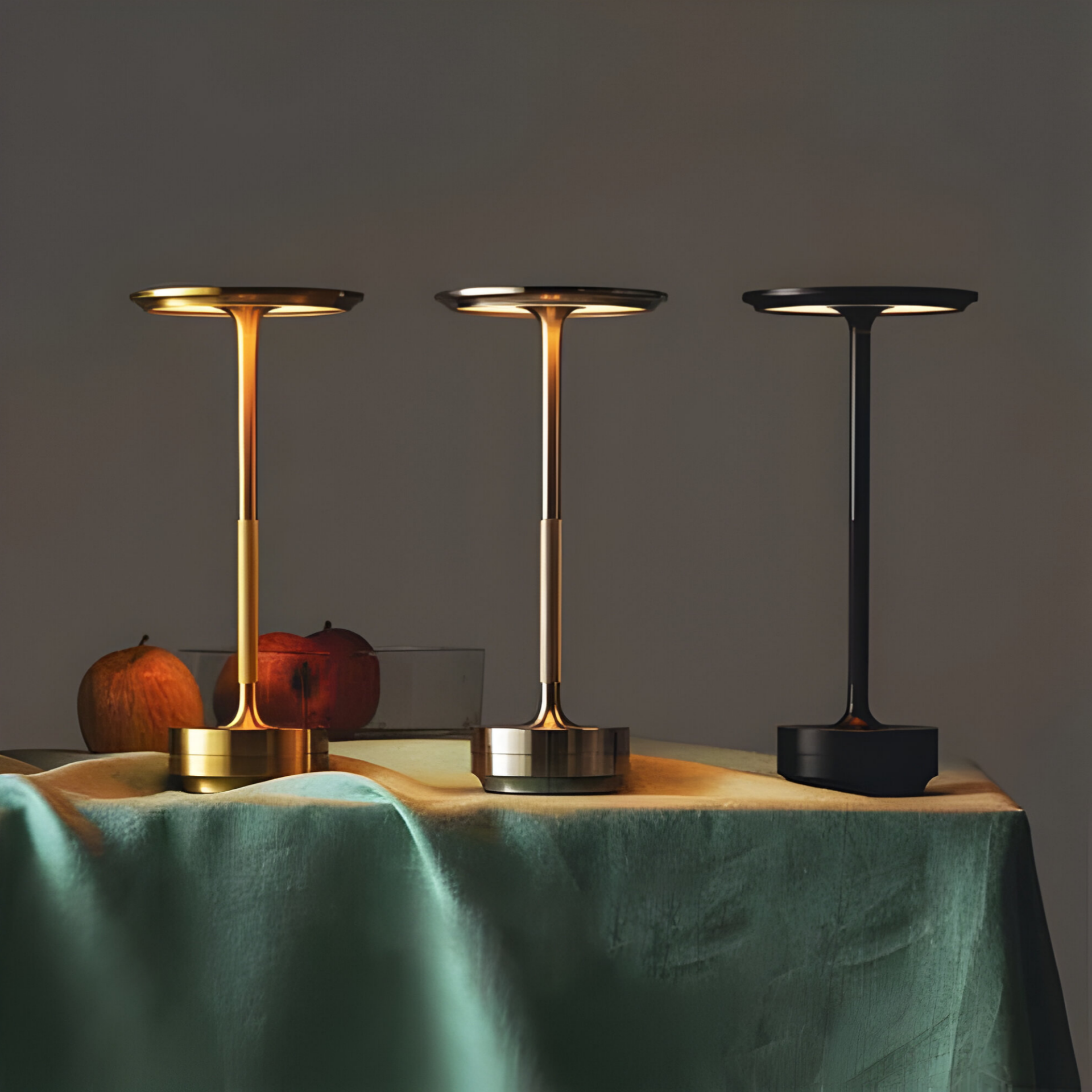 Cordless LED Table Lamp Modern Minimalist with Touch Dimmer and Rechargeable Battery