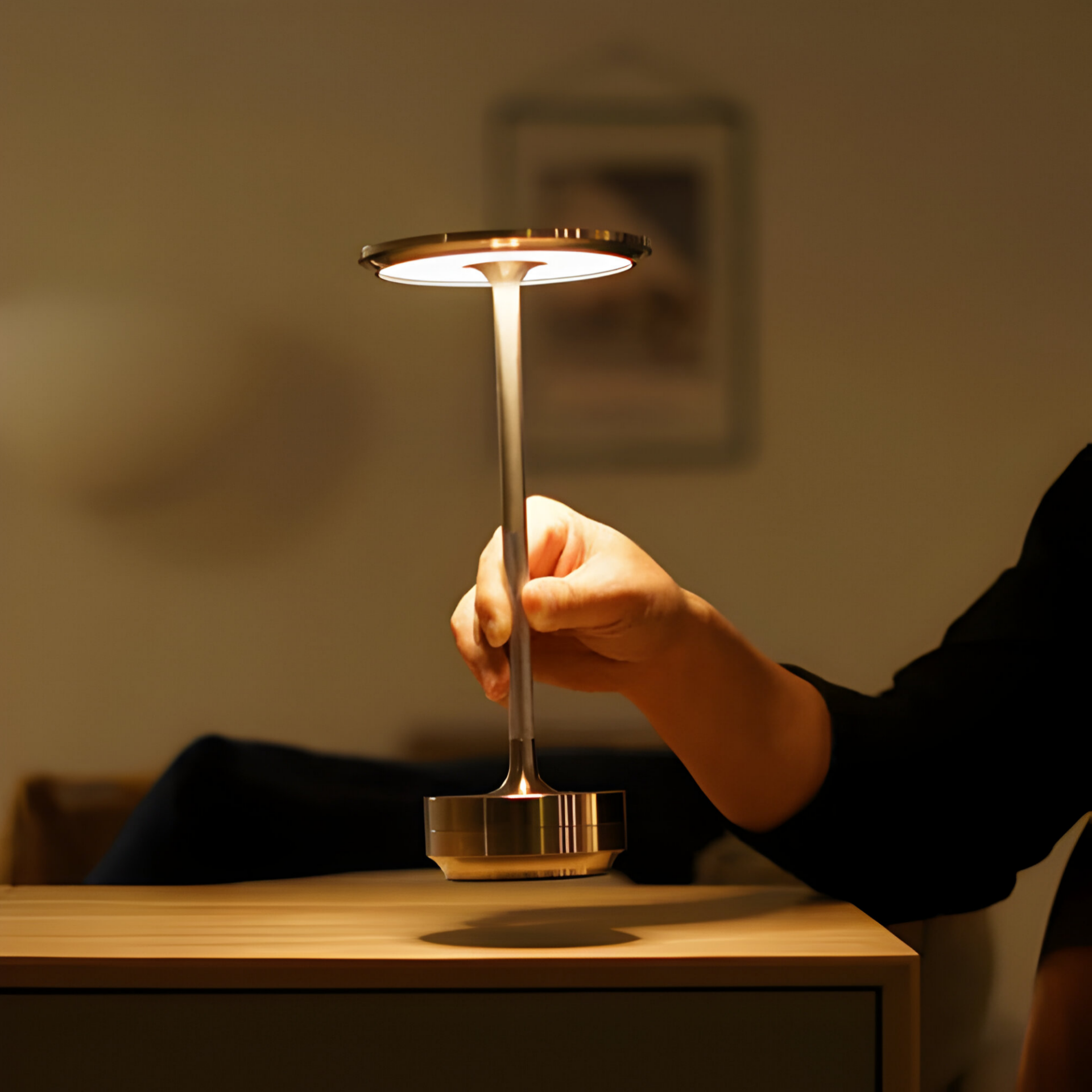 Cordless LED Table Lamp Modern Minimalist with Touch Dimmer and Rechargeable Battery
