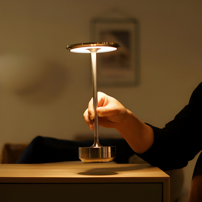 Cordless LED Table Lamp Modern Minimalist with Touch Dimmer and Rechargeable Battery