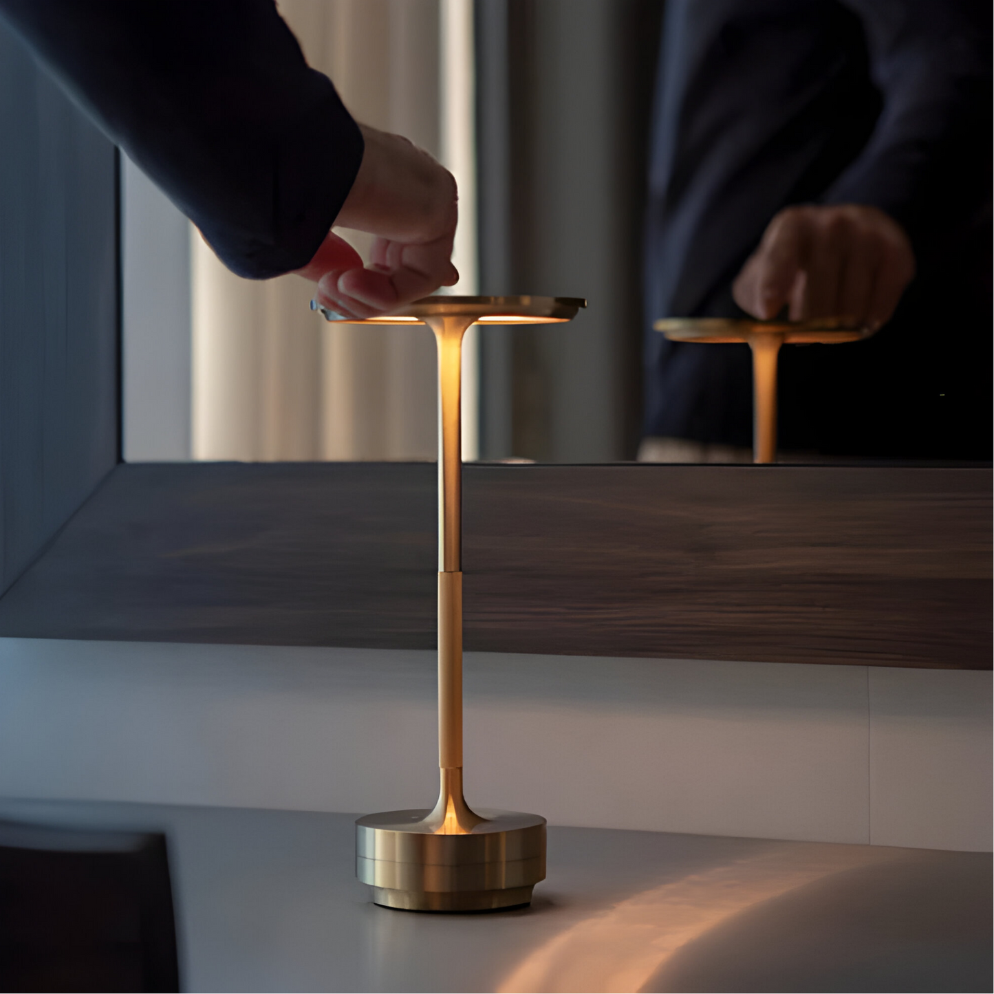 Cordless LED Table Lamp Modern Minimalist with Touch Dimmer and Rechargeable Battery