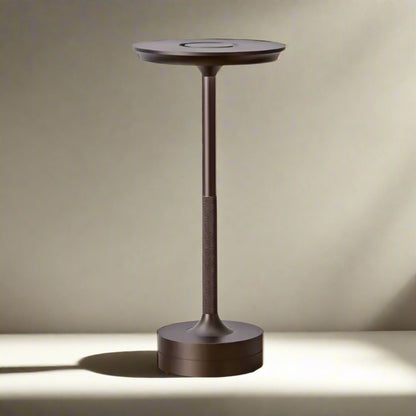 Cordless LED Table Lamp Modern Rechargeable with Touch Dimmer and Round Disc Shade