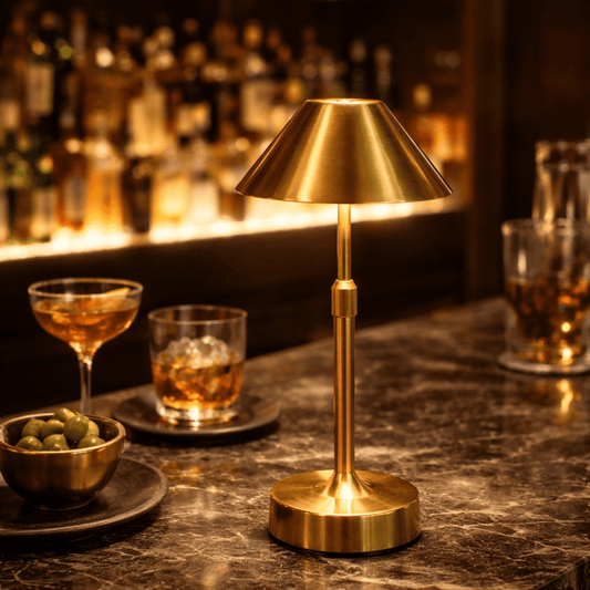 Cordless Table Lamp Modern Touch Dimming LED with Conical Shade