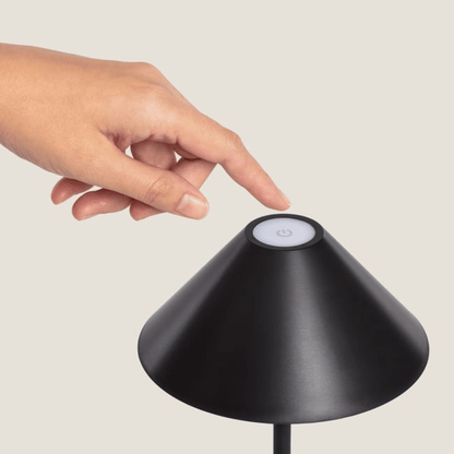 Cordless Table Lamp Modern Touch Dimming LED with Conical Shade