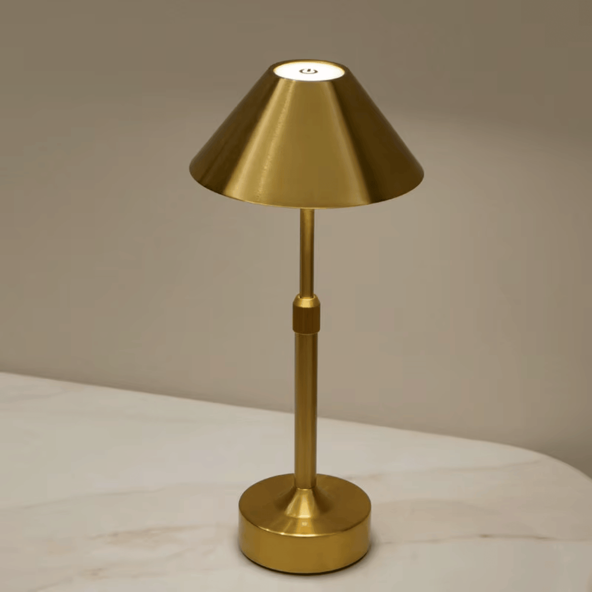 Cordless Table Lamp Modern Touch Dimming LED with Conical Shade
