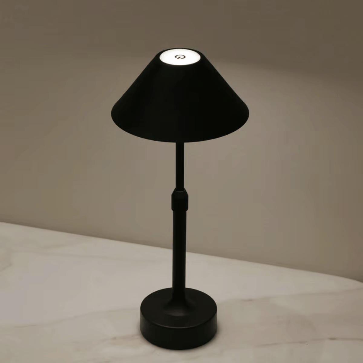 Cordless Table Lamp Modern Touch Dimming LED with Conical Shade