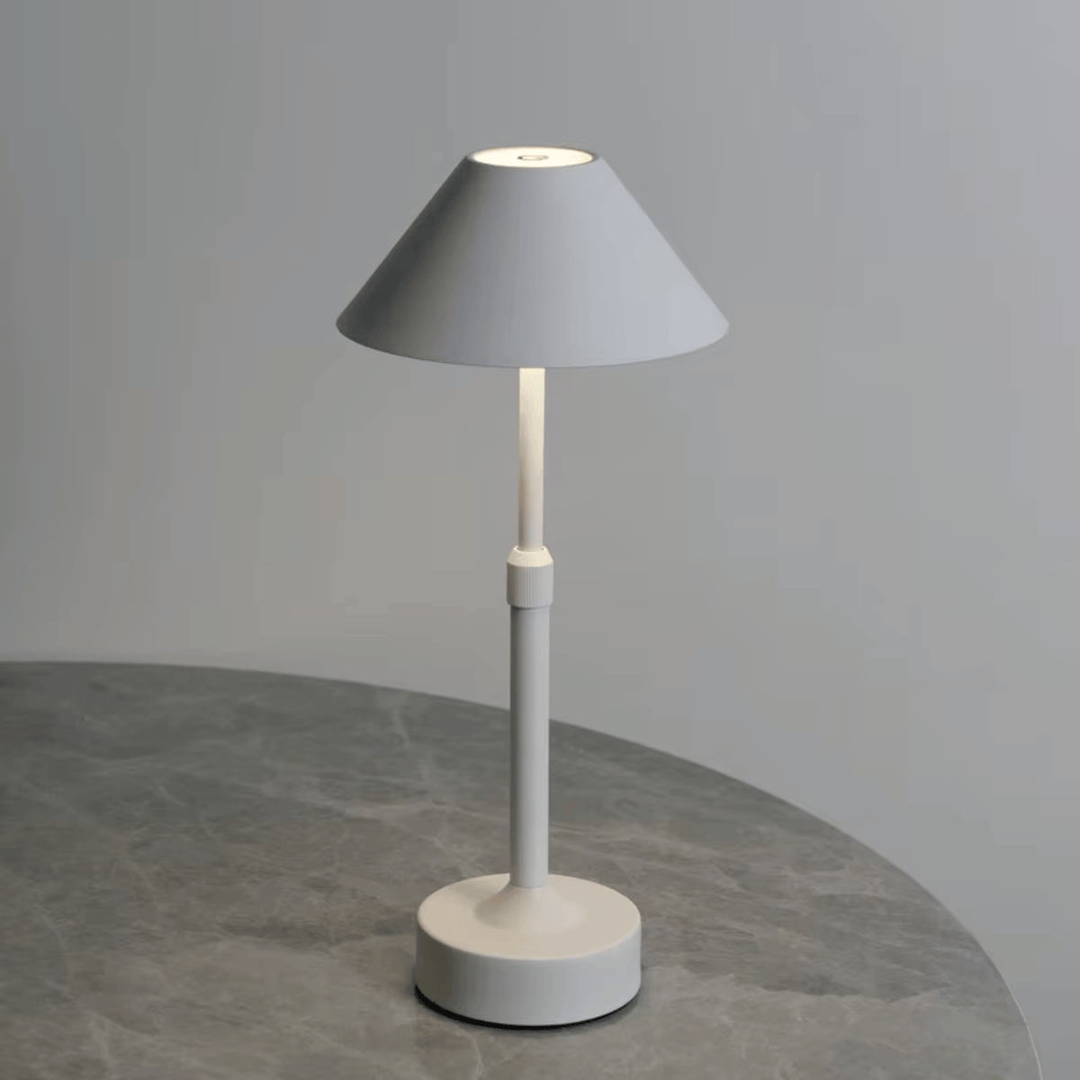 Cordless Table Lamp Modern Touch Dimming LED with Conical Shade