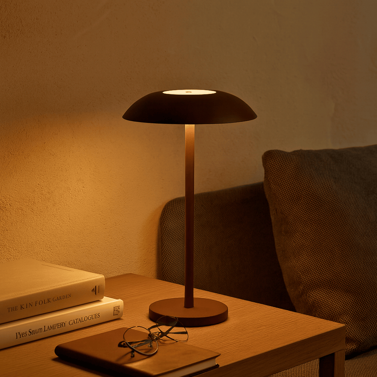Cordless Touch Table Lamp Minimalist with Dimmable LED and Rechargeable Battery