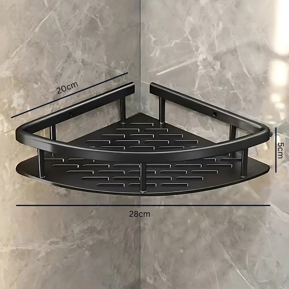 Corner Shower Shelf Organizer Wall Mounted No-Drill Adhesive Aluminum
