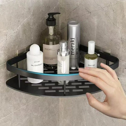 Corner Shower Shelf Organizer Wall Mounted No-Drill Adhesive Aluminum