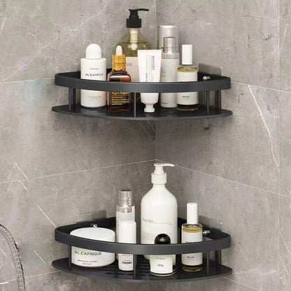 Corner Shower Shelf Organizer Wall Mounted No-Drill Adhesive Aluminum