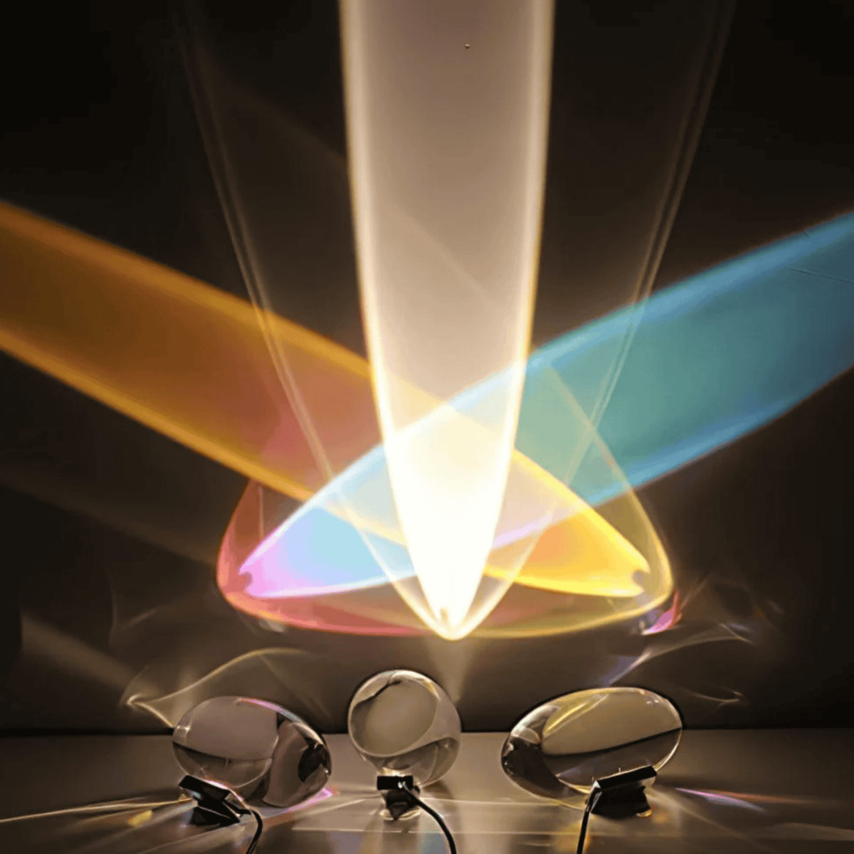 Crystal Table Lamp Modern with Rainbow Light Projection and Color Films