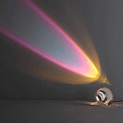 Crystal Table Lamp Modern with Rainbow Light Projection and Color Films