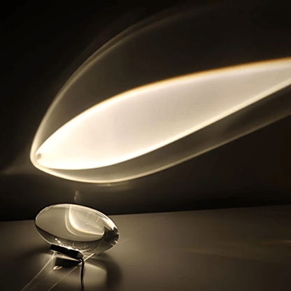 Crystal Table Lamp Modern with Rainbow Light Projection and Color Films