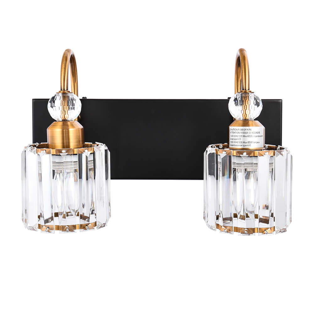 Crystal Vanity Wall Light Modern Bathroom Sconce with Crystal Shades