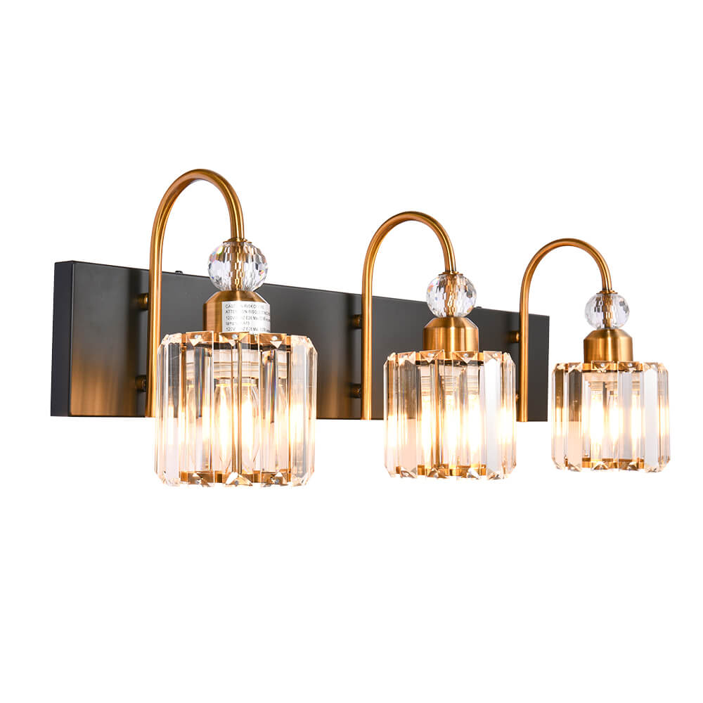 Crystal Vanity Wall Light Modern Bathroom Sconce with Crystal Shades