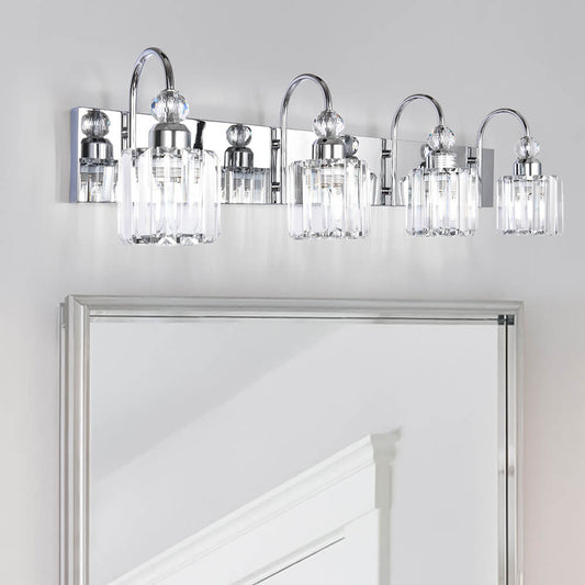 Crystal Vanity Wall Light Modern Bathroom Sconce with Crystal Shades