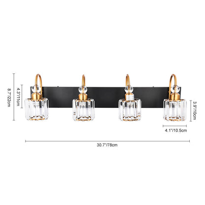 Crystal Vanity Wall Light Modern Bathroom Sconce with Crystal Shades