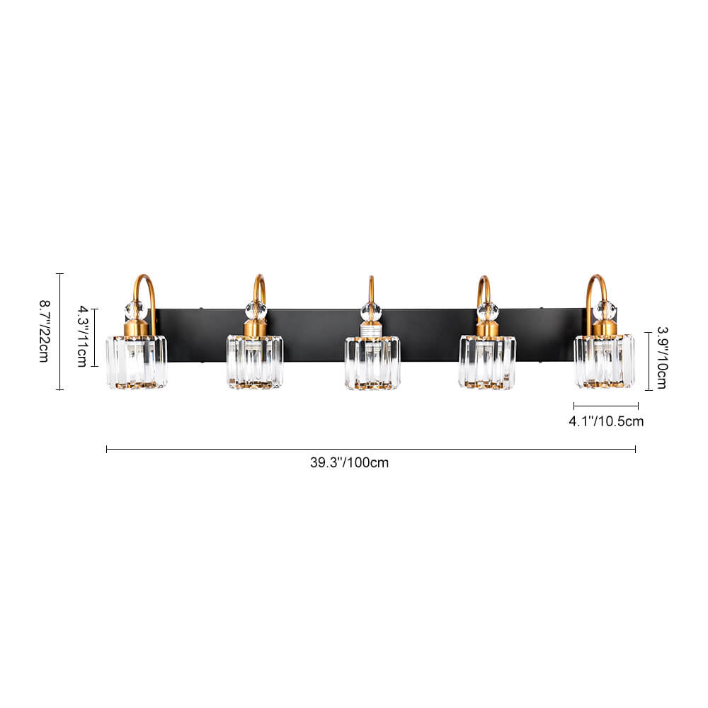Crystal Vanity Wall Light Modern Bathroom Sconce with Crystal Shades
