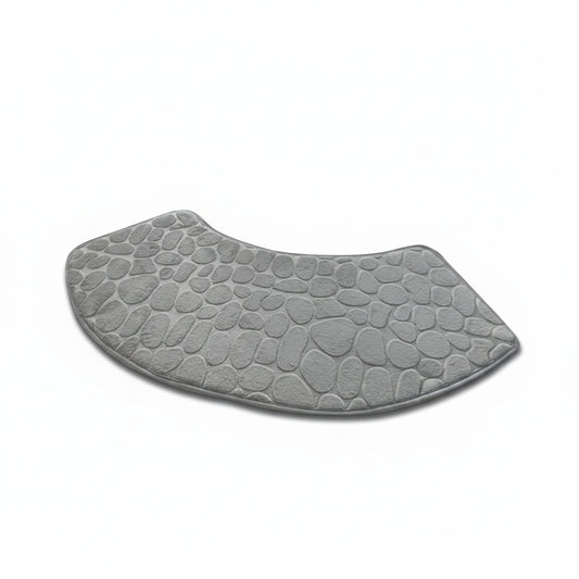 Curved Bath Mat with Anti-Slip Bottom and Pebble Texture for Corner Showers