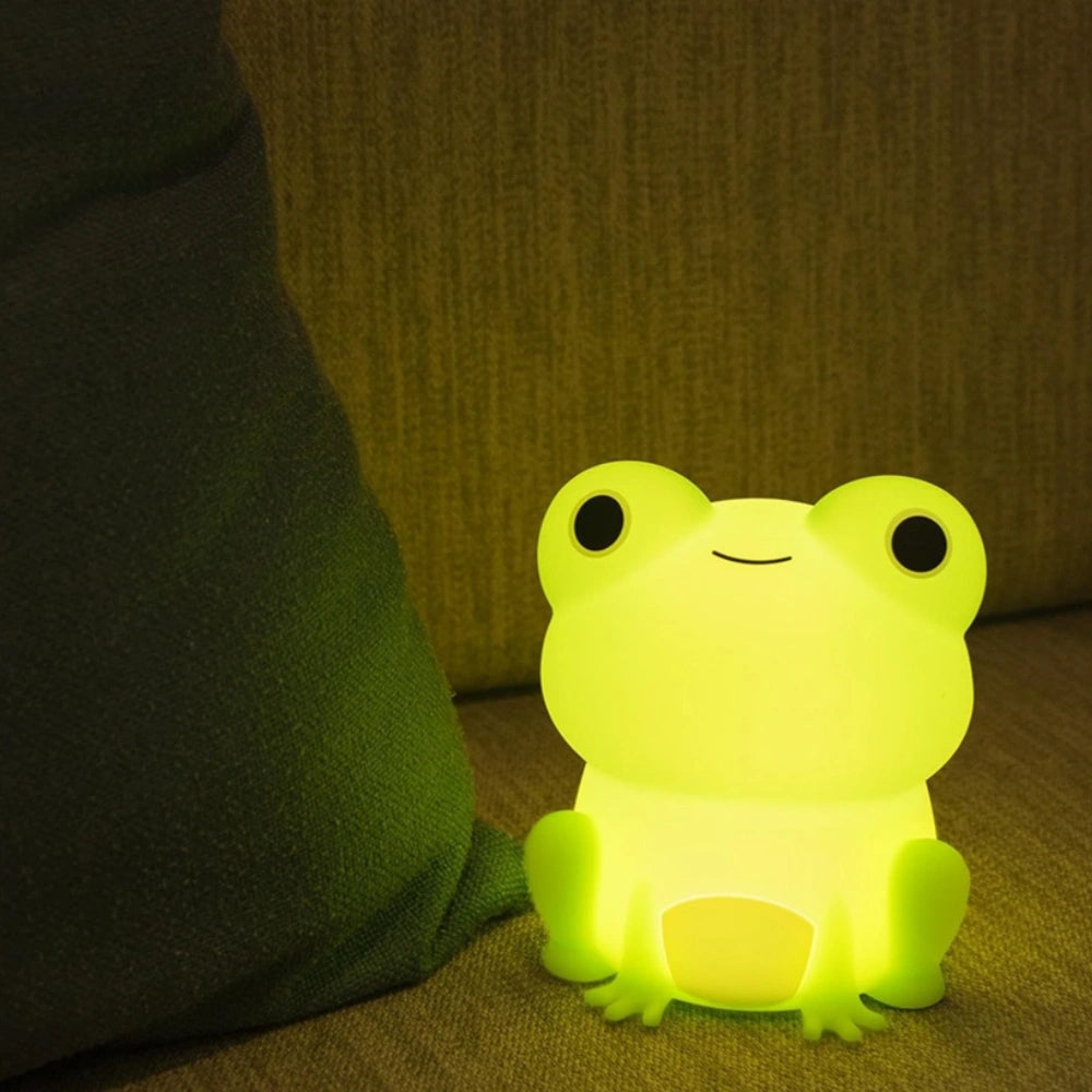 Cute Animal Night Light Silicone LED Bedside Lamp with Touch Control and Sleep Timer