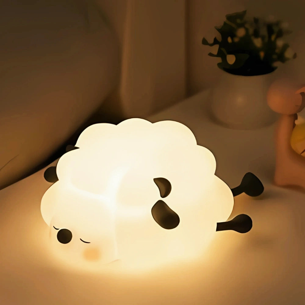 Cute Animal Night Light Silicone LED Bedside Lamp with Touch Control and Sleep Timer