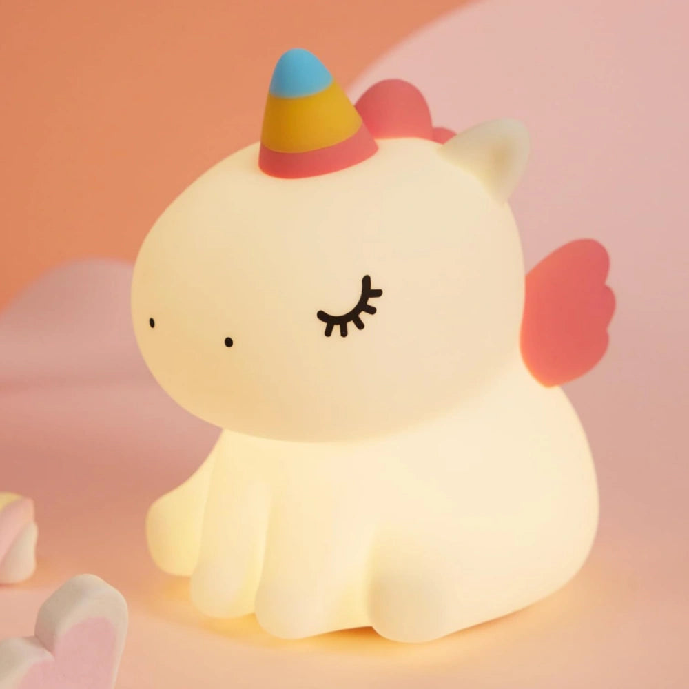 Cute Animal Night Light Silicone LED Bedside Lamp with Touch Control and Sleep Timer