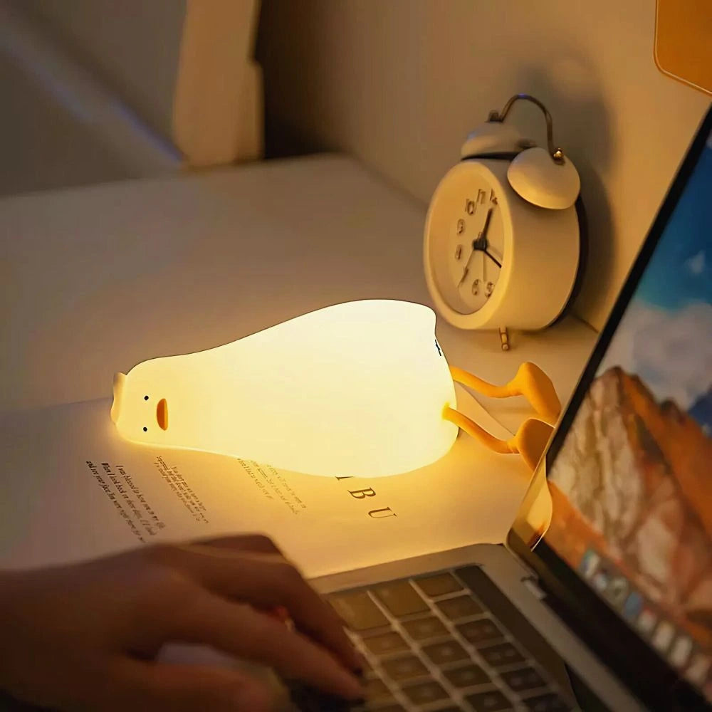 Cute Animal Night Light Silicone LED Bedside Lamp with Touch Control and Sleep Timer