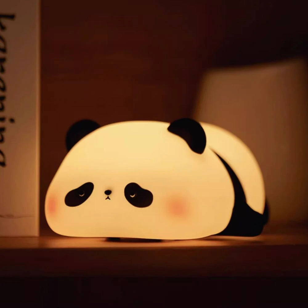 Cute Animal Night Light Silicone LED Bedside Lamp with Touch Control and Sleep Timer
