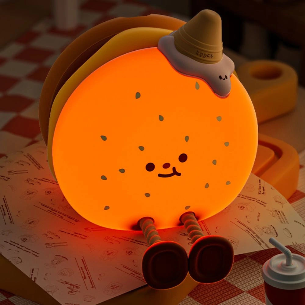 Cute Animal Night Light Silicone LED Bedside Lamp with Touch Control and Sleep Timer