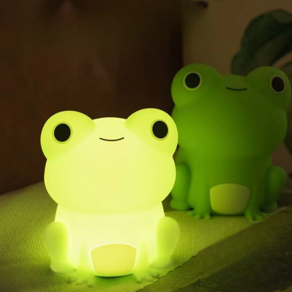 Cute Animal Night Light Silicone LED Bedside Lamp with Touch Control and Sleep Timer
