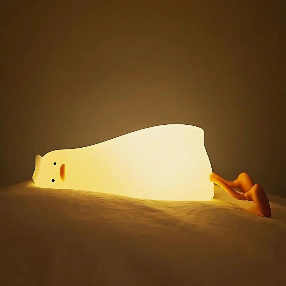 Cute Animal Night Light Silicone LED Bedside Lamp with Touch Control and Sleep Timer
