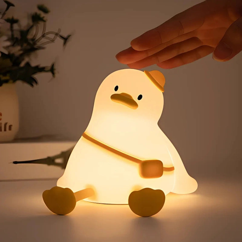 Cute Animal Night Light Silicone LED Bedside Lamp with Touch Control and Sleep Timer