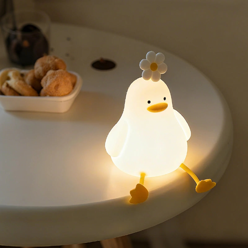Cute Animal Night Light Silicone LED Bedside Lamp with Touch Control and Sleep Timer