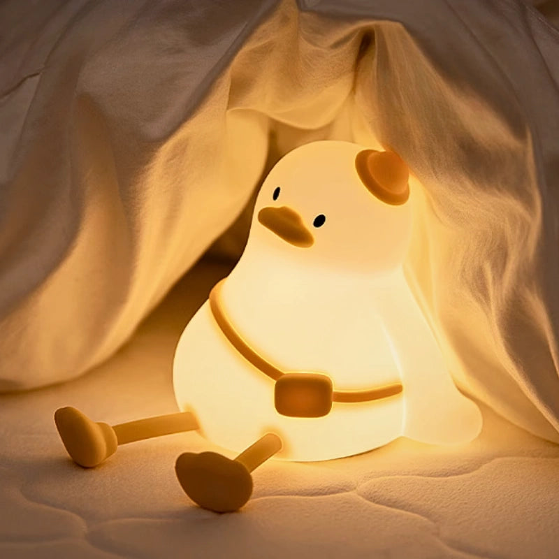Cute Animal Night Light Silicone LED Bedside Lamp with Touch Control and Sleep Timer