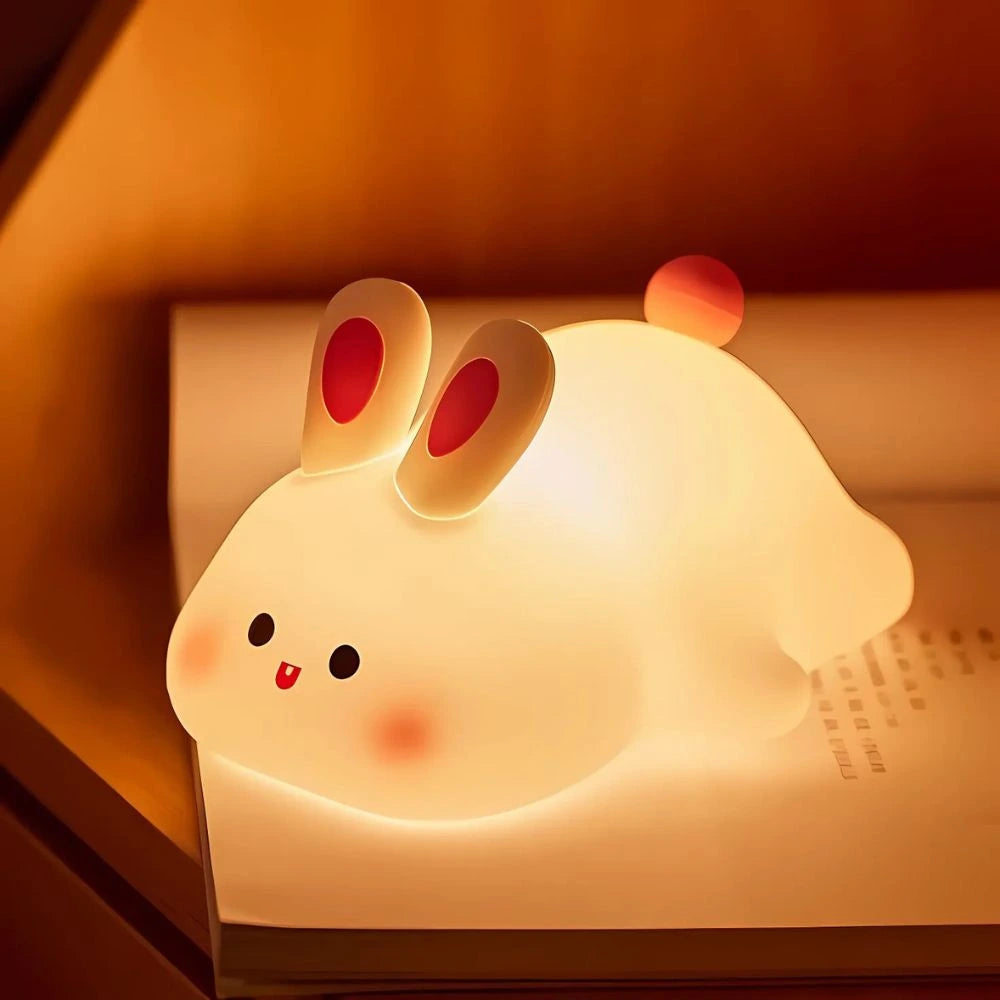 Cute Animal Night Light Silicone LED Bedside Lamp with Touch Control and Sleep Timer