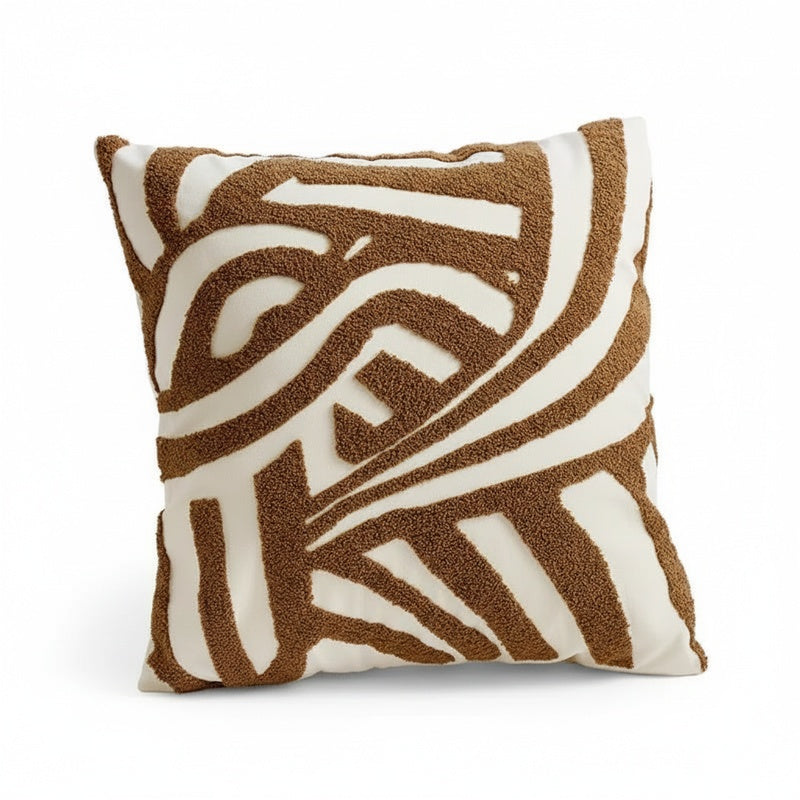 Decorative Cushion Cover with Tufted and Textured Boho Patterns