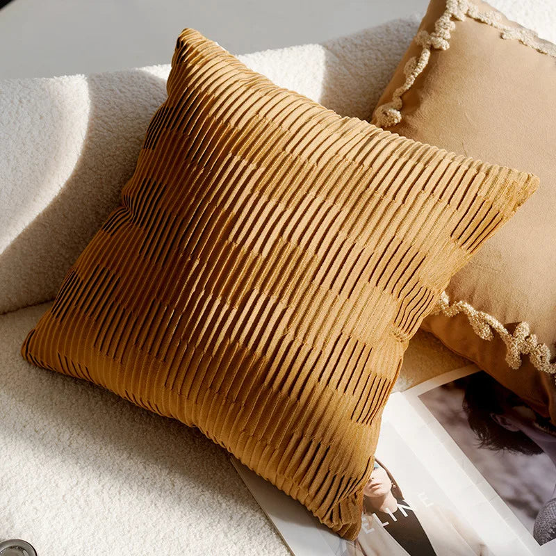 Decorative Cushion Cover with Tufted and Textured Boho Patterns