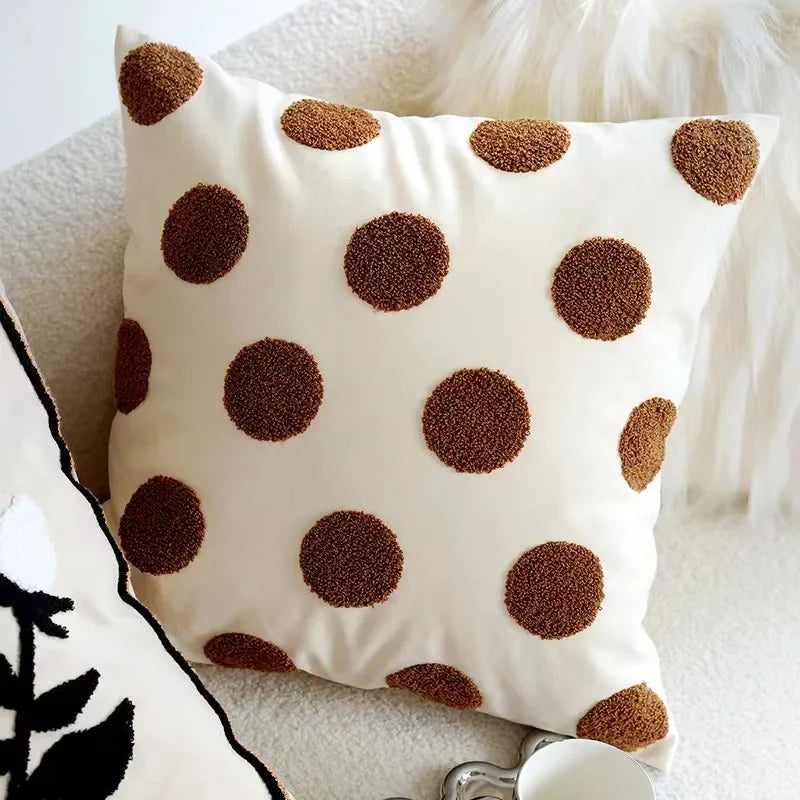 Decorative Cushion Cover with Tufted and Textured Boho Patterns