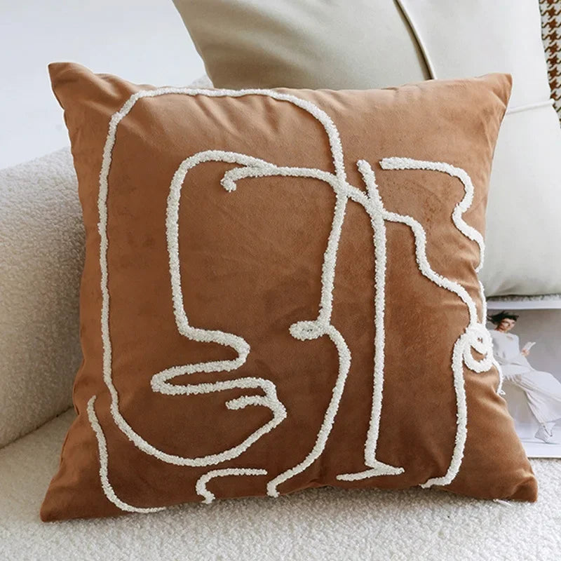 Decorative Cushion Cover with Tufted and Textured Boho Patterns