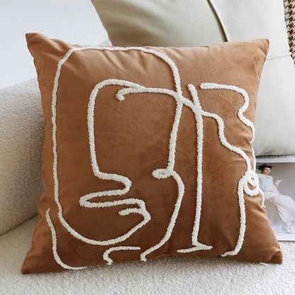 Decorative Cushion Cover with Tufted and Textured Boho Patterns