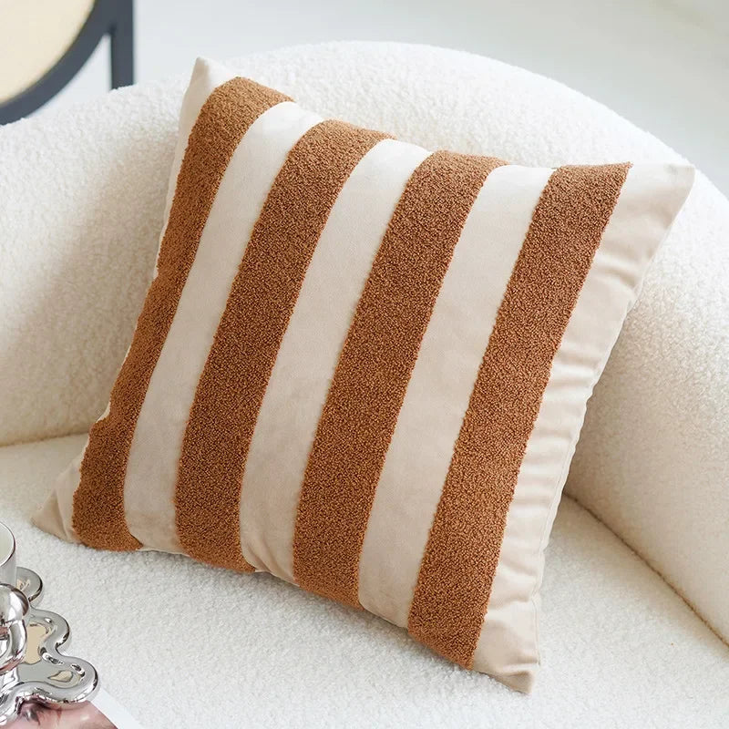 Decorative Cushion Cover with Tufted and Textured Boho Patterns