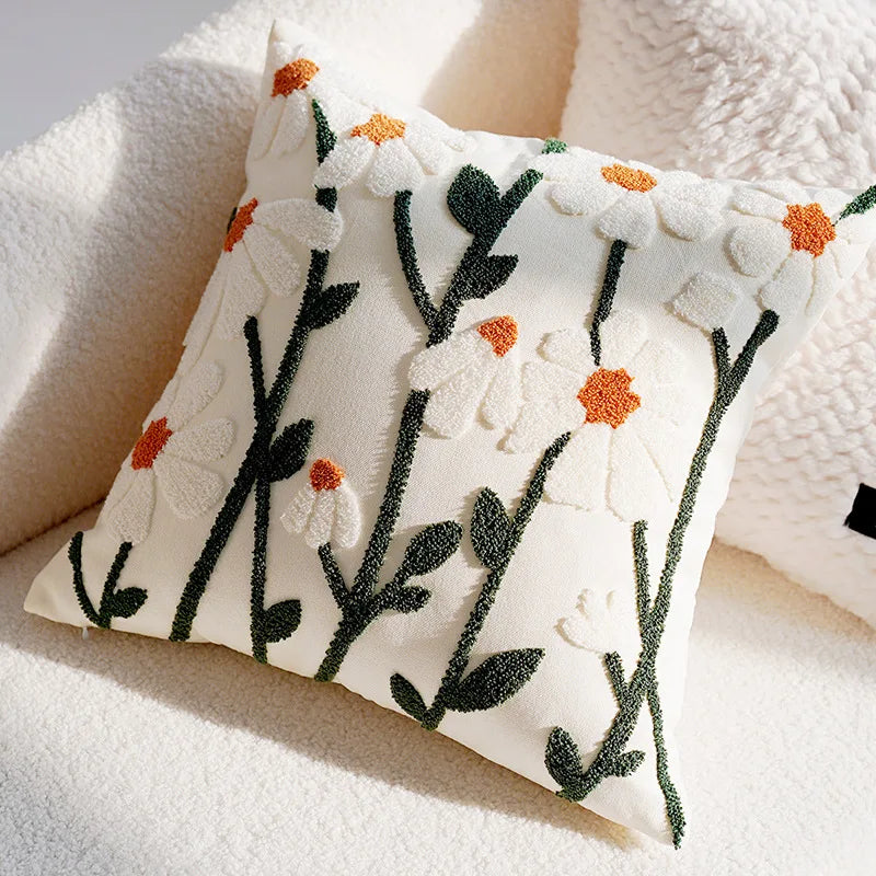 Decorative Cushion Cover with Tufted and Textured Boho Patterns
