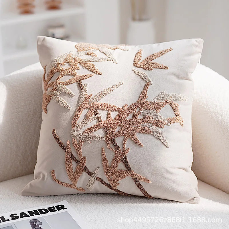 Decorative Cushion Cover with Tufted and Textured Boho Patterns