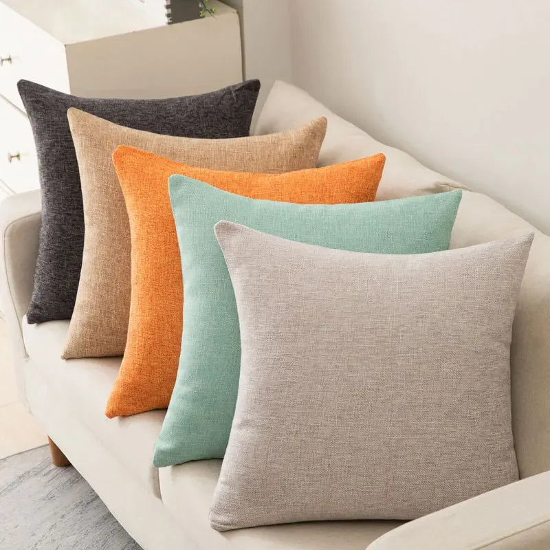 Decorative Throw Pillow with Insert, Solid Plain Design, Square