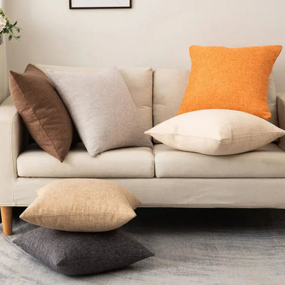 Decorative Throw Pillow with Insert, Solid Plain Design, Square