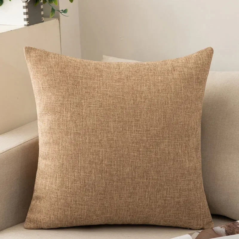 Decorative Throw Pillow with Insert, Solid Plain Design, Square